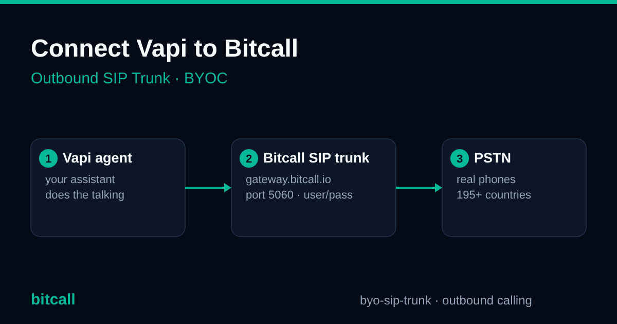 Connect Vapi to Bitcall (Outbound SIP Trunk)